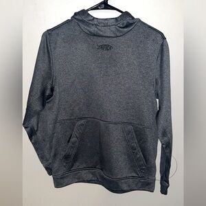 Aftco youth XL dark grey sweatshirt with hoodie black logo writing